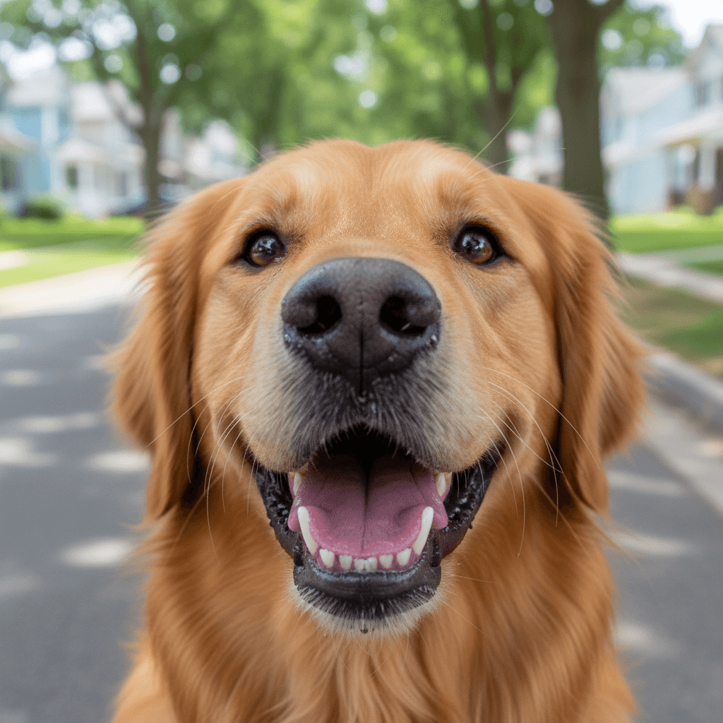 Healthy dog enjoying quality meal at home